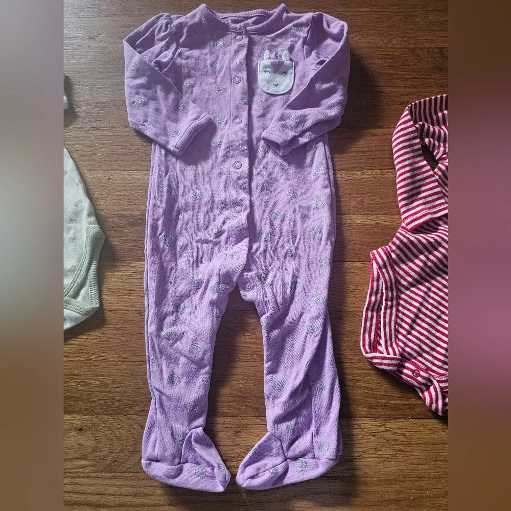 Girl's Size 6-9 Months Bundle of Qty 3 Bodysuits